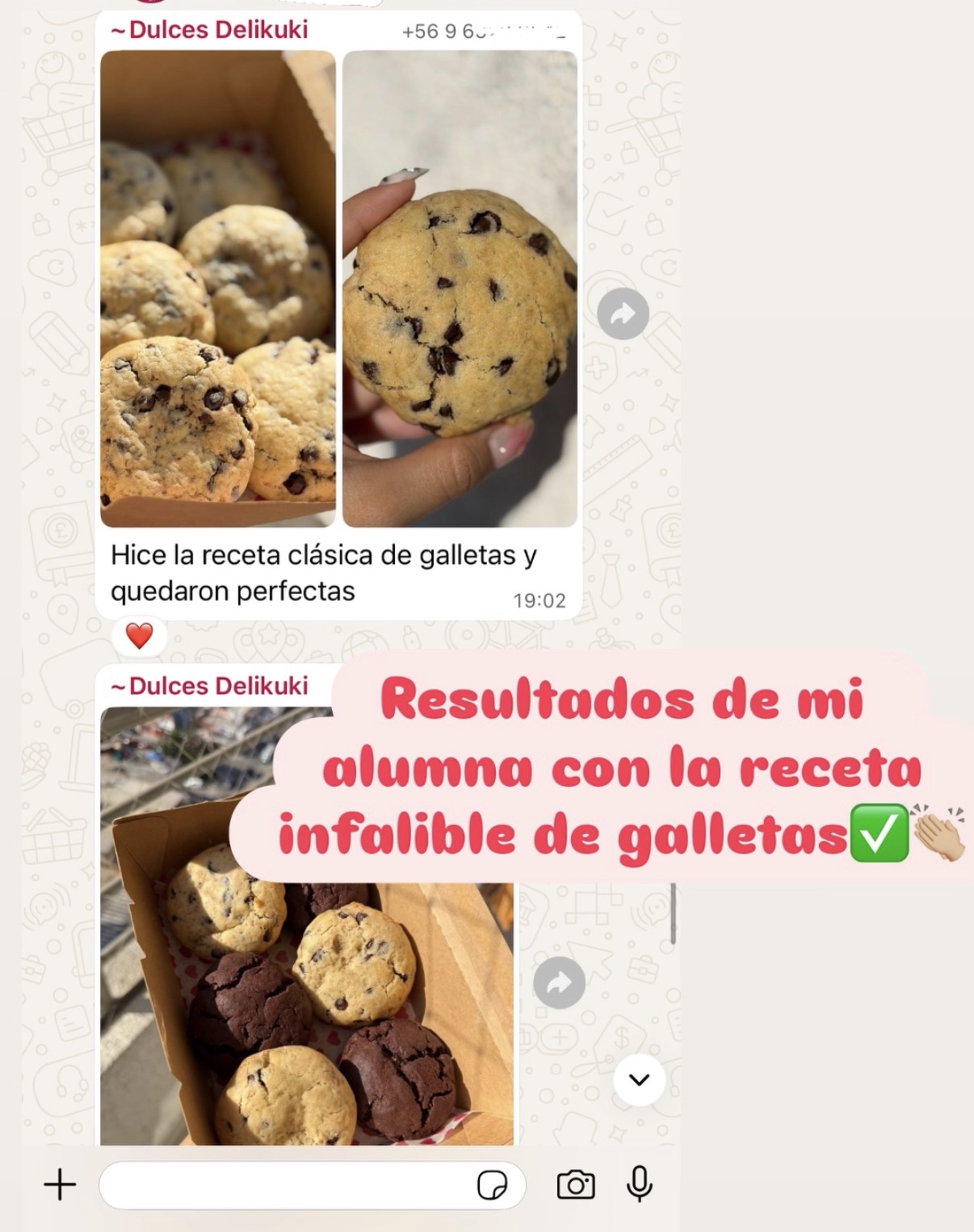 Alumna muestra las galletas perfectas que hizo con la receta infalible
