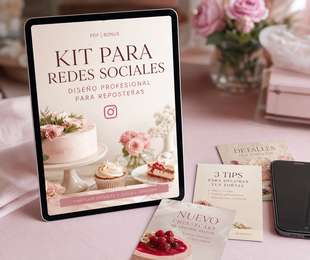 Kit para Redes Sociales: Diseño Profesional para Reposteras