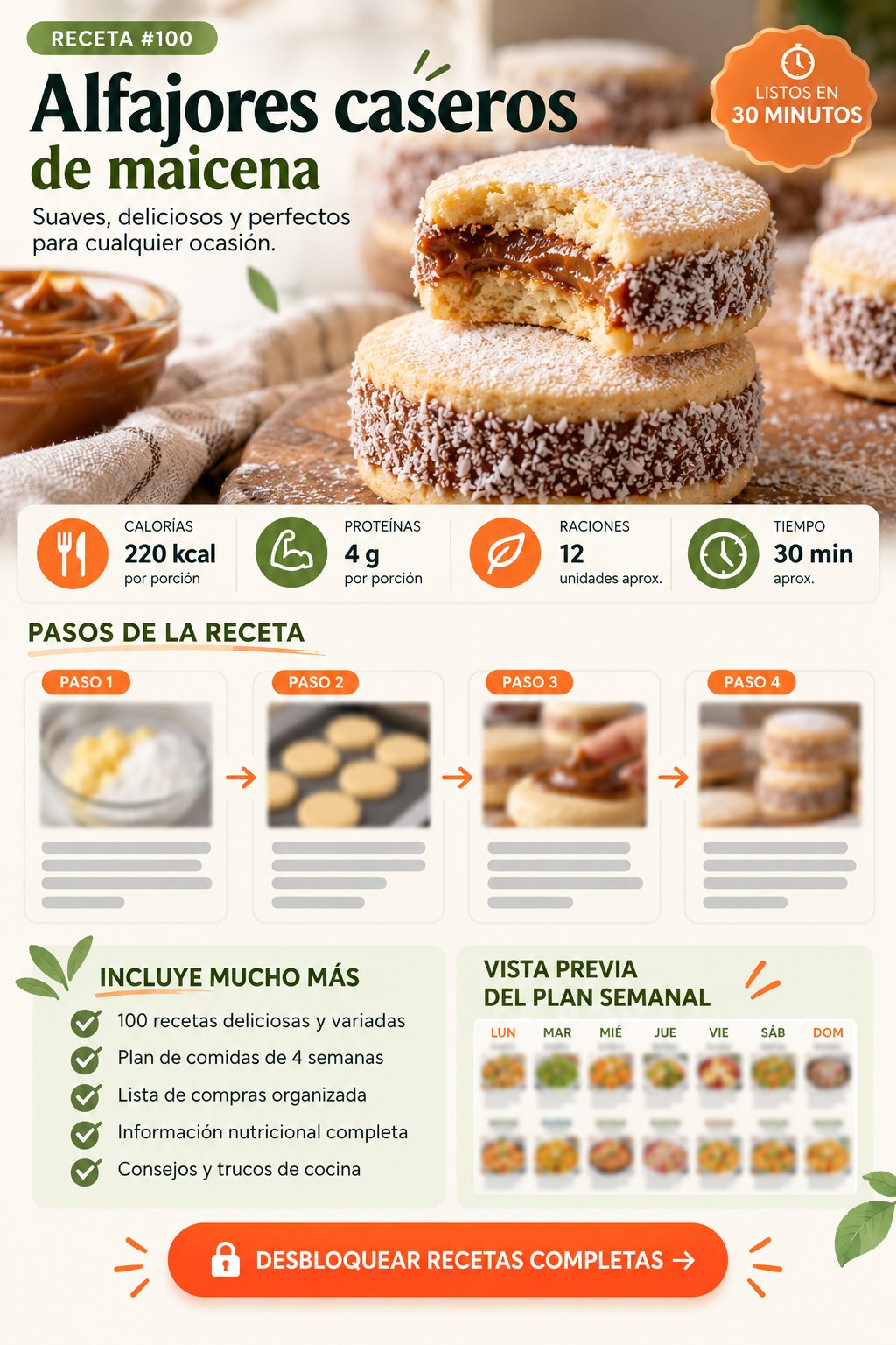 Receta de alfajores caseros de maicena