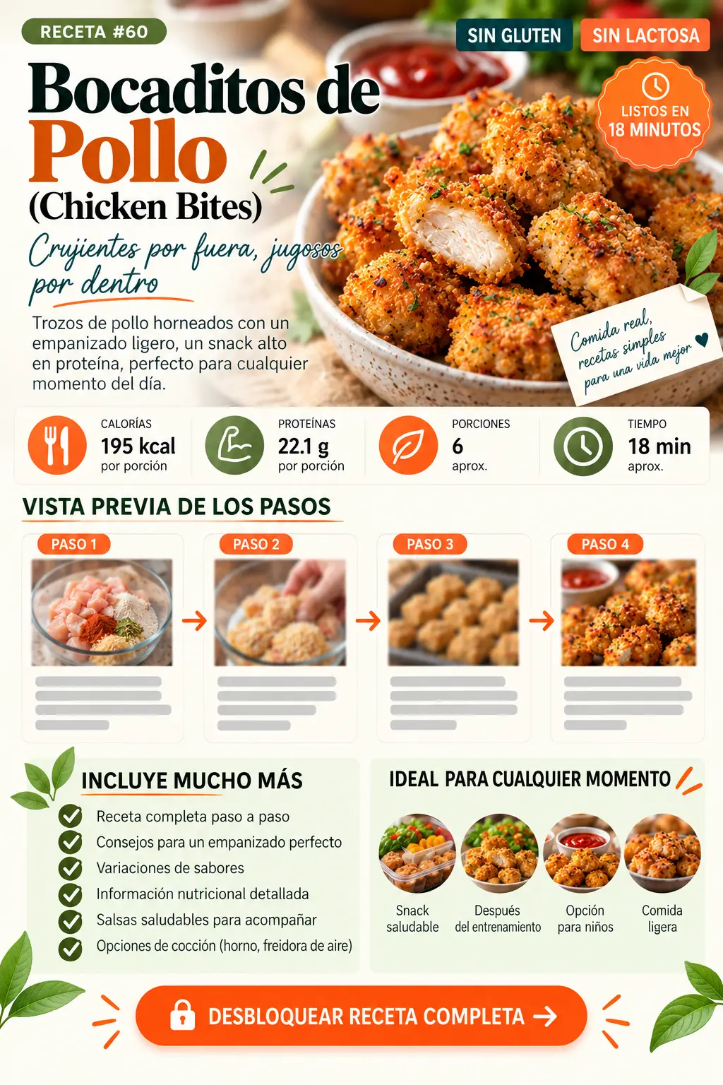 Receta de bocaditos de pollo