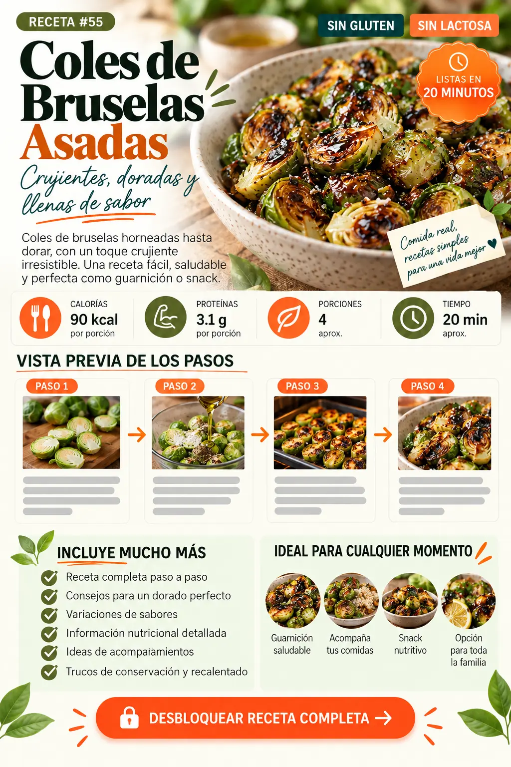 Receta de coles de Bruselas asadas